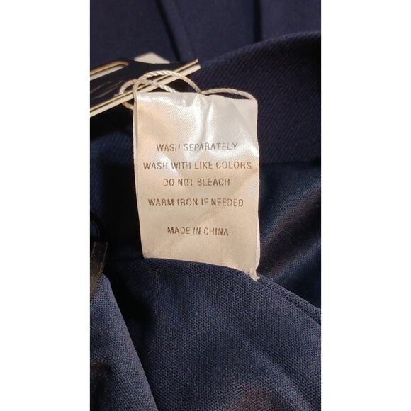 Puweer Women's Small Navy Blue Shaped Ruched Midi Pencil Skirt Rayon Blend NWT - Picture 7 of 9